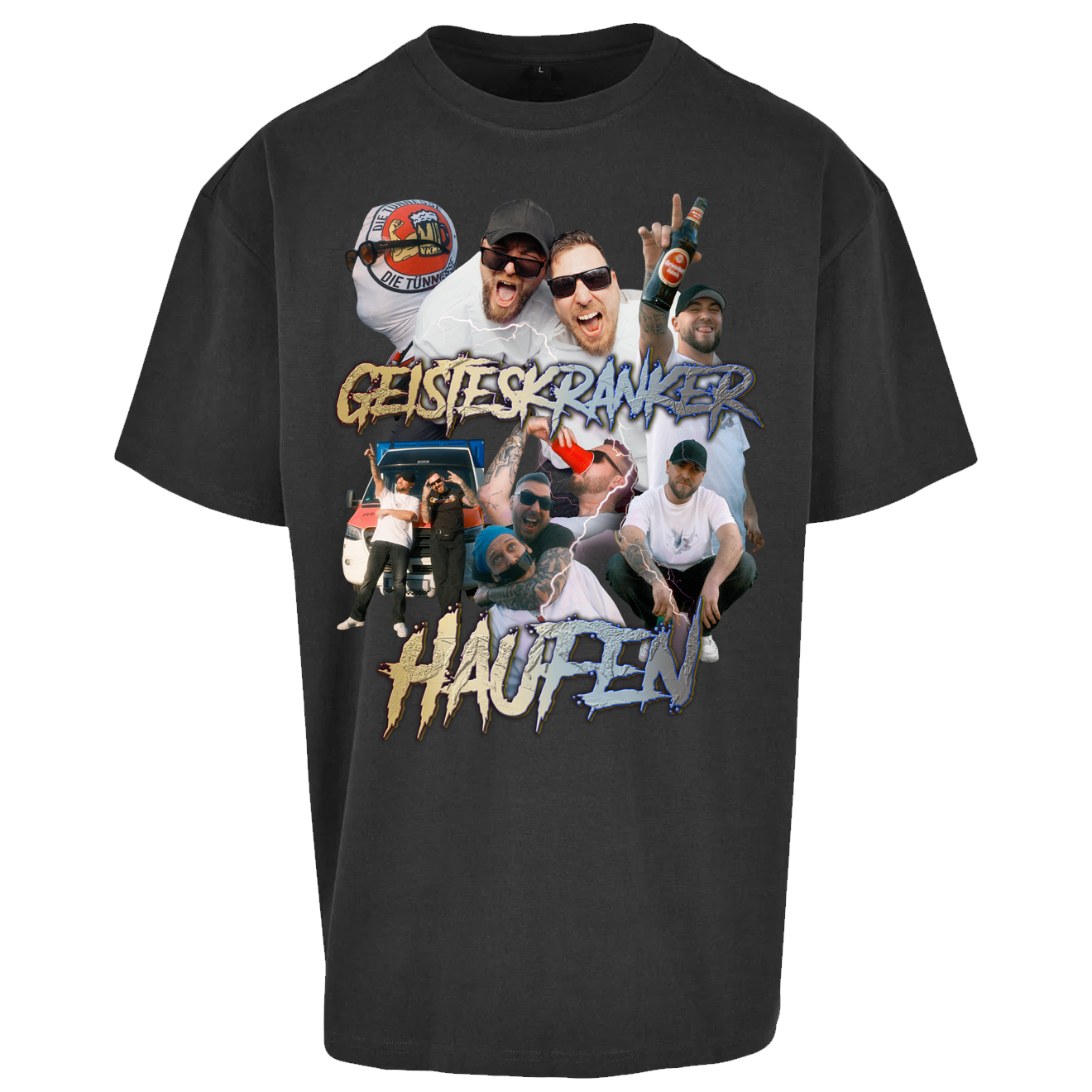 Geisteskranker Haufen - T-Shirt schwarz oversized