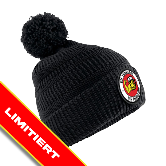 Die Tünnesse Beanie – schwarz mit Bommel - LIMITIERT!!!